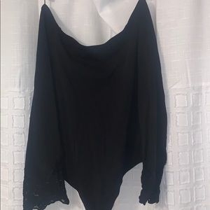 Express black body suit with flared out sleeve